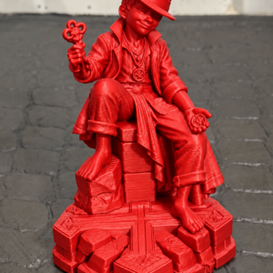 Imagem Exu Mirim 20cm Estátua Umbanda Candomblé PETG Detalhada para Altar cor vermelha